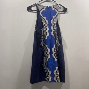 Tibi - Navy, Blue, & Cream Print Silk Blend Dress Sz 0
